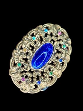 1950s Ornate Gold-Tone Filigree Brooch